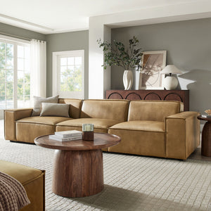 Restore 3-Piece Vegan Leather Modular Sofa Set in Toast