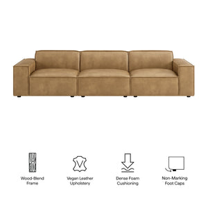 Restore 3-Piece Vegan Leather Modular Sofa Set in Toast