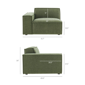 Restore 5-Piece Performance Fabric Upholstered Modular L-Shaped Sofa in Foliage