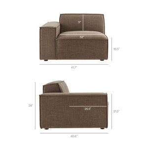 Restore 5-Piece Performance Fabric Upholstered Modular L-Shaped Sofa in Mocha