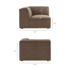 Restore 5-Piece Performance Fabric Upholstered Modular L-Shaped Sofa in Mocha