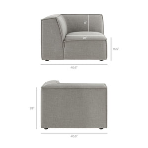 Restore 5-Piece Performance Fabric Upholstered Modular L-Shaped Sofa in Pewter