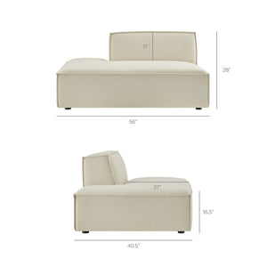 Restore 4-Piece Performance Fabric Upholstered Modular L-Shaped Sofa in Ecru