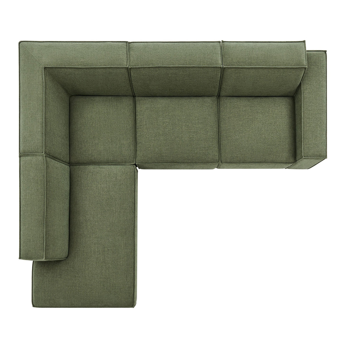 Restore 4-Piece Performance Fabric Upholstered Modular L-Shaped Sofa in Foliage