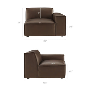 Restore 4-Piece Vegan Leather Modular L-Shaped Sofa in Espresso