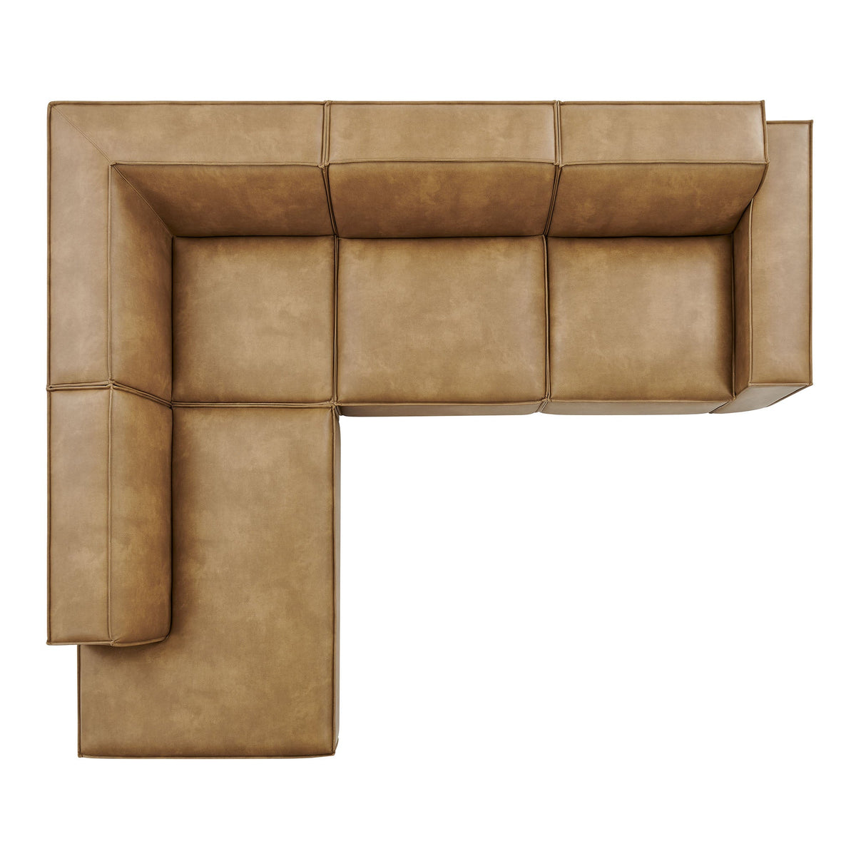 Restore 4-Piece Vegan Leather Modular L-Shaped Sofa in Toast