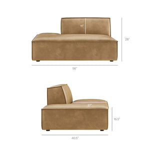 Restore 4-Piece Vegan Leather Modular L-Shaped Sofa in Toast