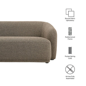 Monica 88 Inch Boucle Fabric Sofa in Earth