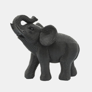 Resin 7 Elephant Table Accent Black