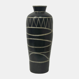 Terracotta 22 h Modern Vase Black