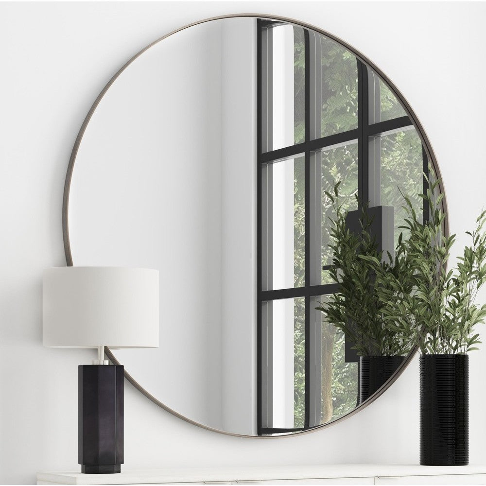 Eltham 60" Silver Round Wall Mirror