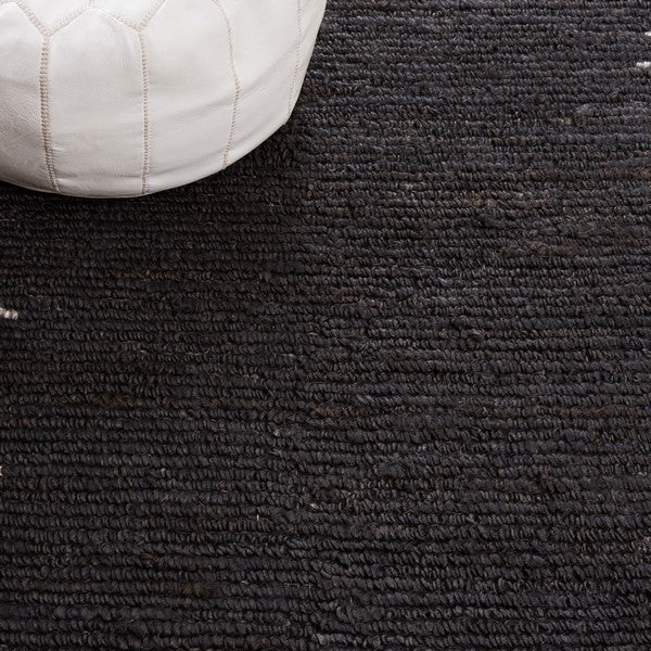 Natural Fiber Black Rug