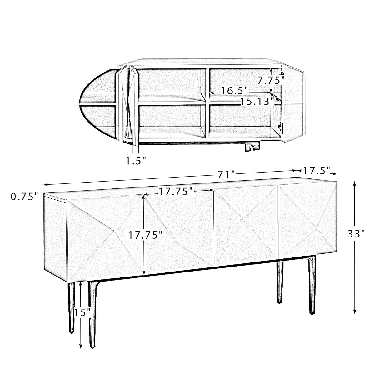 Century 4-Door Sideboard