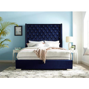 Gloria Tufted Bed Blue