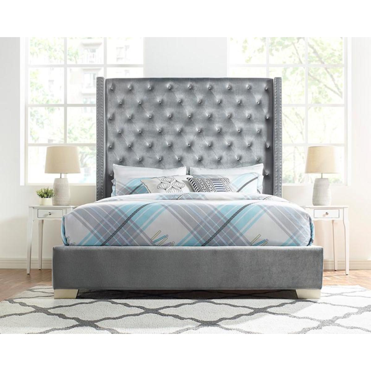 Gloria Tufted Bed Gray