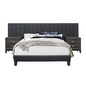 Bay King Wall Panel Bed Dark Grey