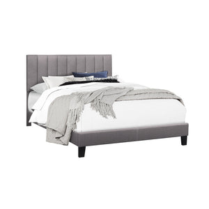 Century Platform Bed W/ Grey Fabric