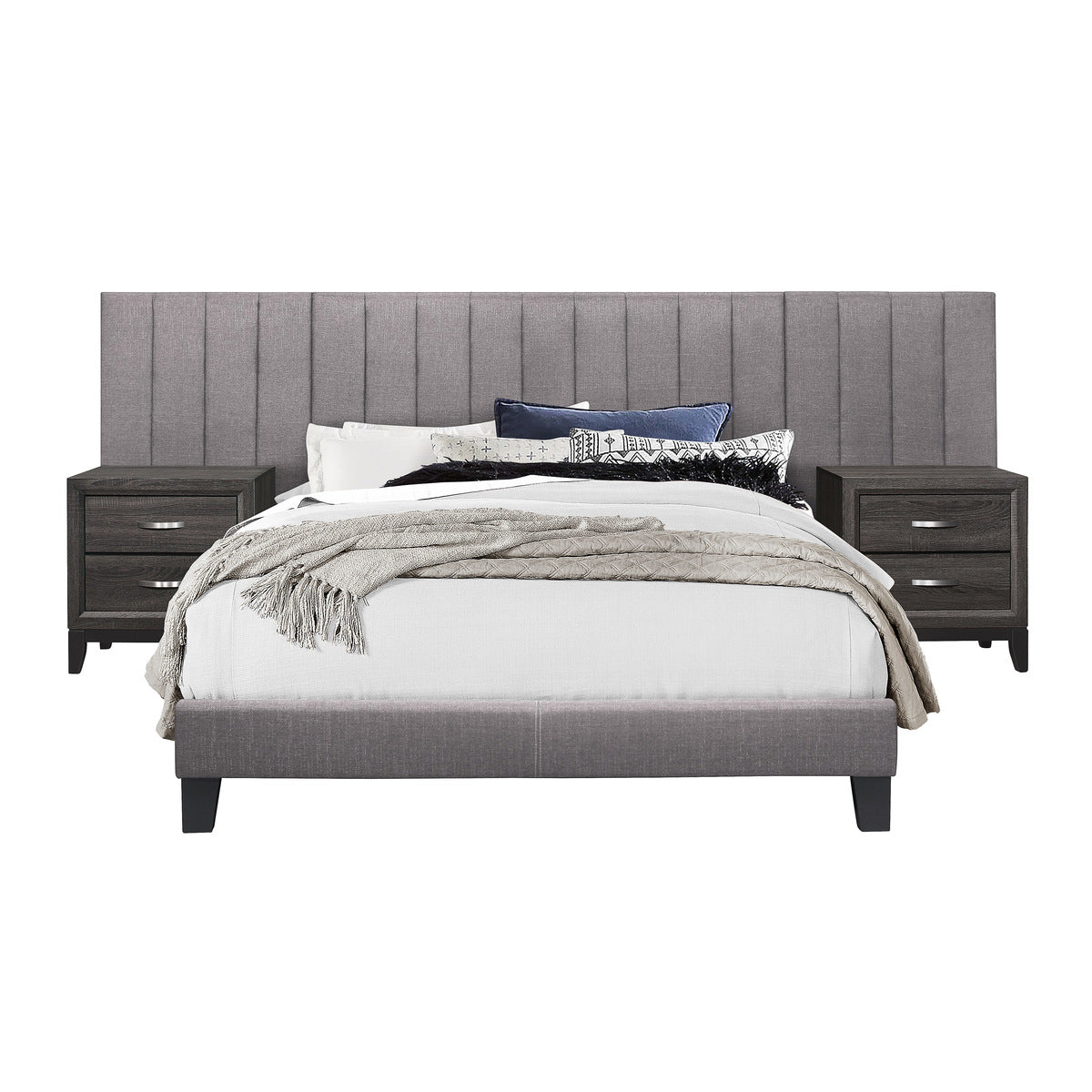 Bay King Wall Panel Bed Gray