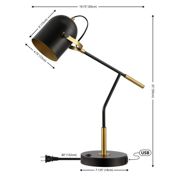 DEL MAR TABLE LAMP W/USB