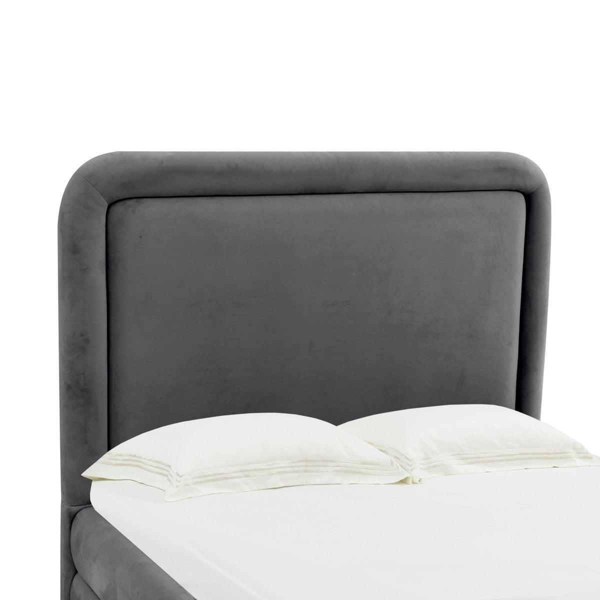 Briella Dark Grey Velvet Bed in Queen