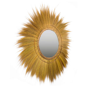 Mettu Natural Grass Round Wall Mirror