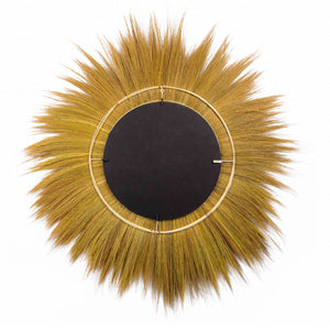 Mettu Natural Grass Round Wall Mirror