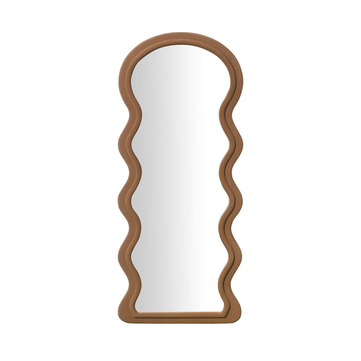 Rhodes Cinnamon Velvet 70&quot; Floor Mirror