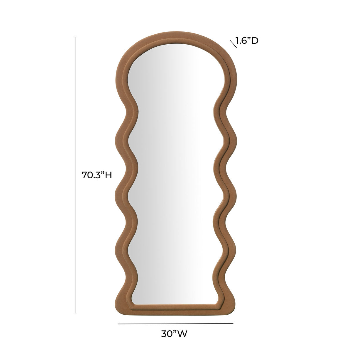 Rhodes Cinnamon Velvet 70&quot; Floor Mirror