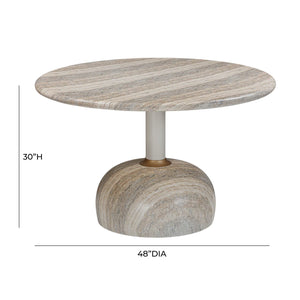 Omaha Concrete Faux Travertine Indoor / Outdoor 48" Round Dining Table