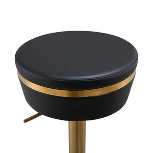 Astro Black and Gold Adjustable Stool