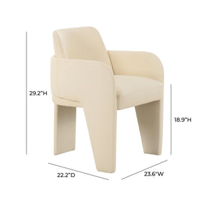 Leo Cream Vegan Leather Dining Chair