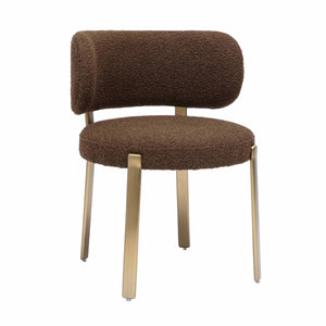 Margaret Chocolate Brown Performance Boucle Dining Chair