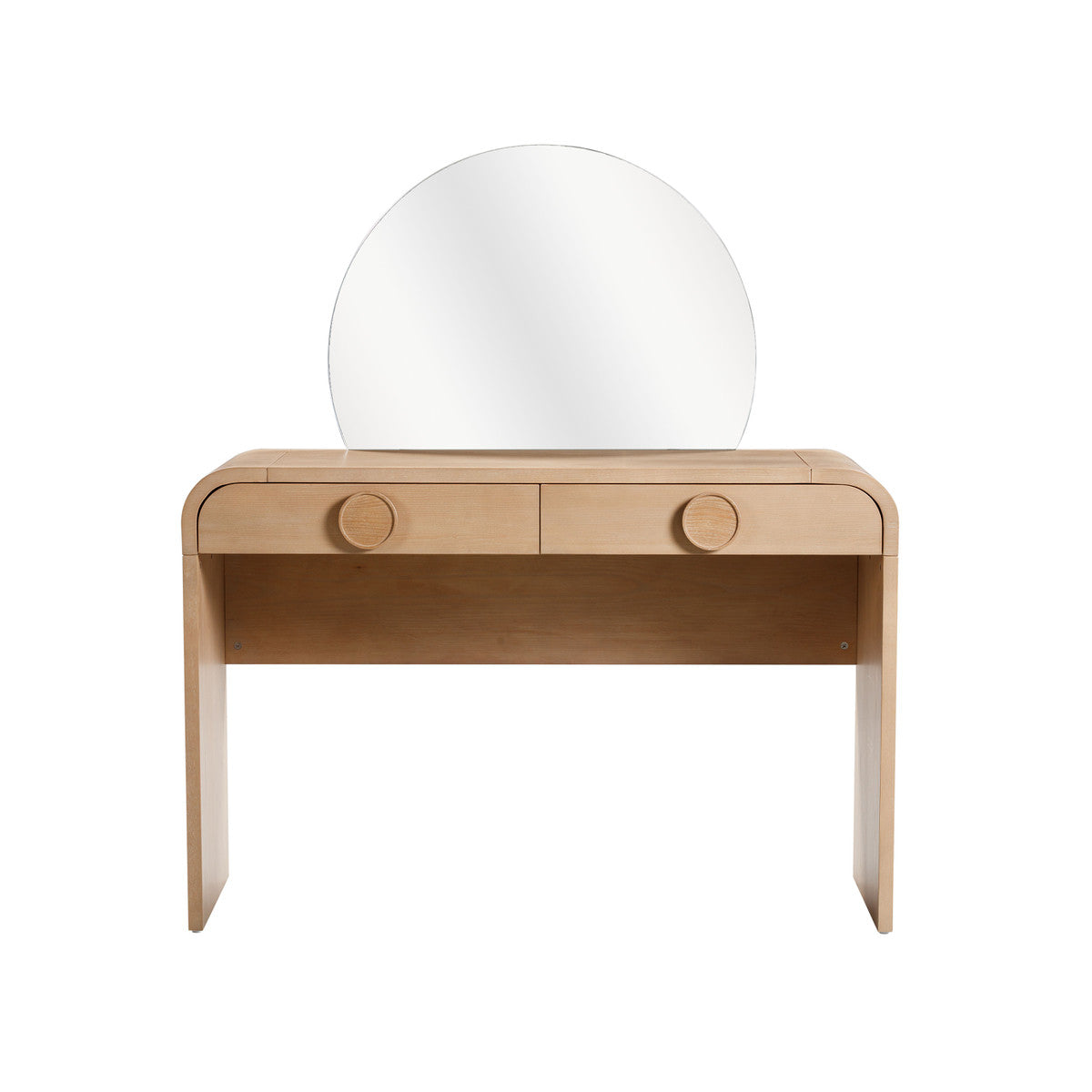 Moonrise Natural Ash 2-Drawer Vanity Desk with Mirror - Rite At Home Atlanta