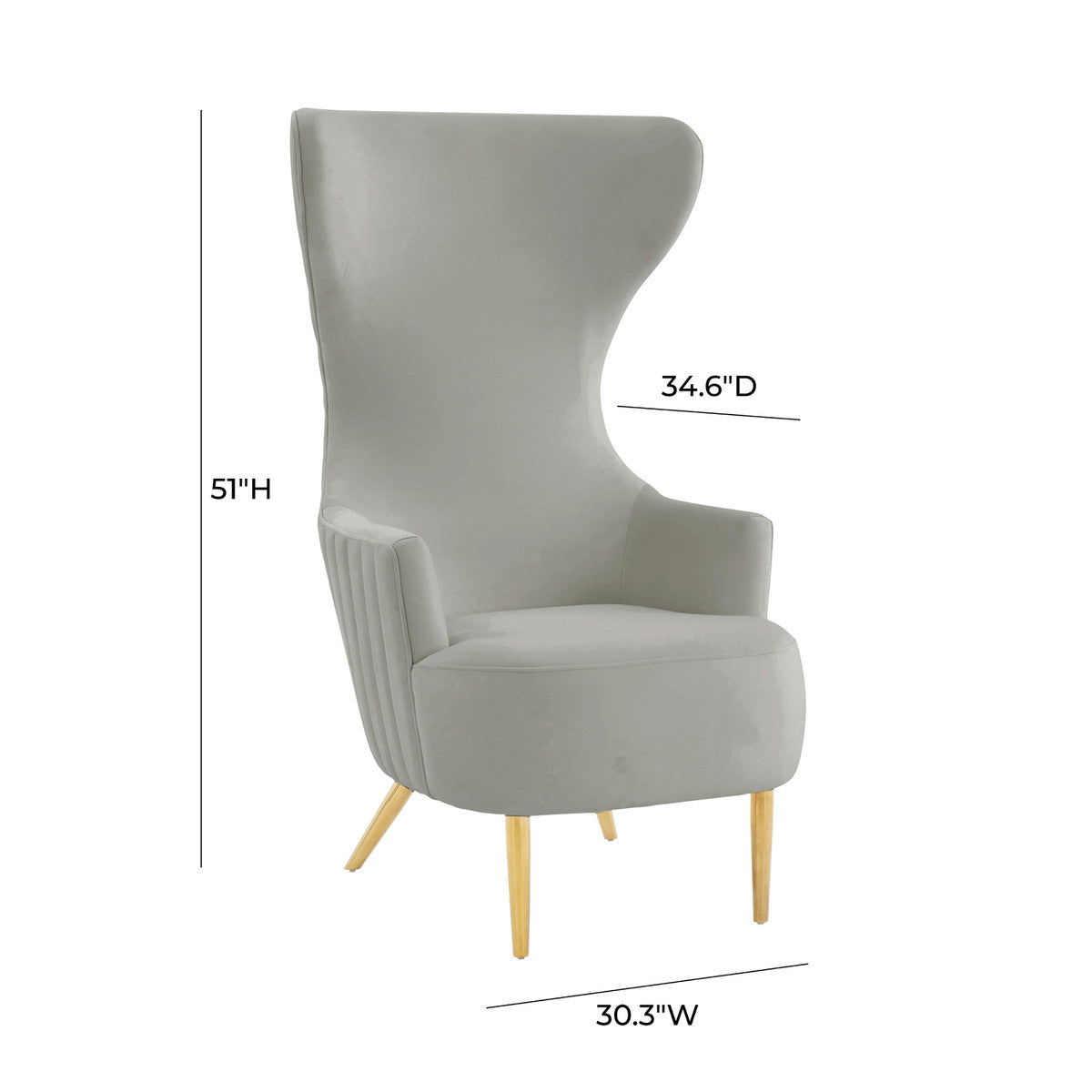Julia Velvet Wingback Accent Chair