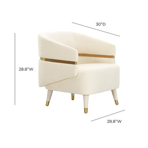 Ayla Cream Velvet Accent Chair