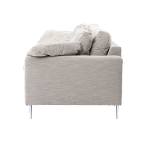 Vari Light Grey Textured Velvet Lounge Sofa