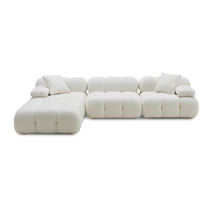 Calliope Cream Vegan Shearling 4-piece Modular Sectional