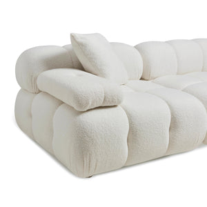 Calliope Cream Vegan Shearling 4-piece Modular Sectional