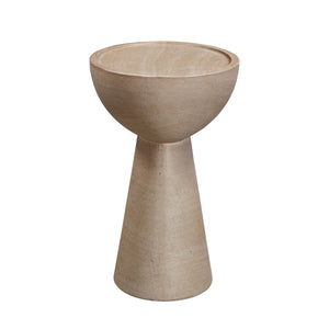 Eclipse Textured Faux Travertine Indoor / Outdoor Side Table