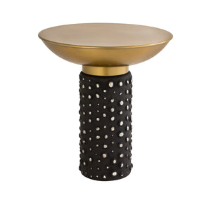 Blaze Glass and Brass Side Table