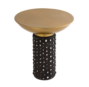 Blaze Glass and Brass Side Table