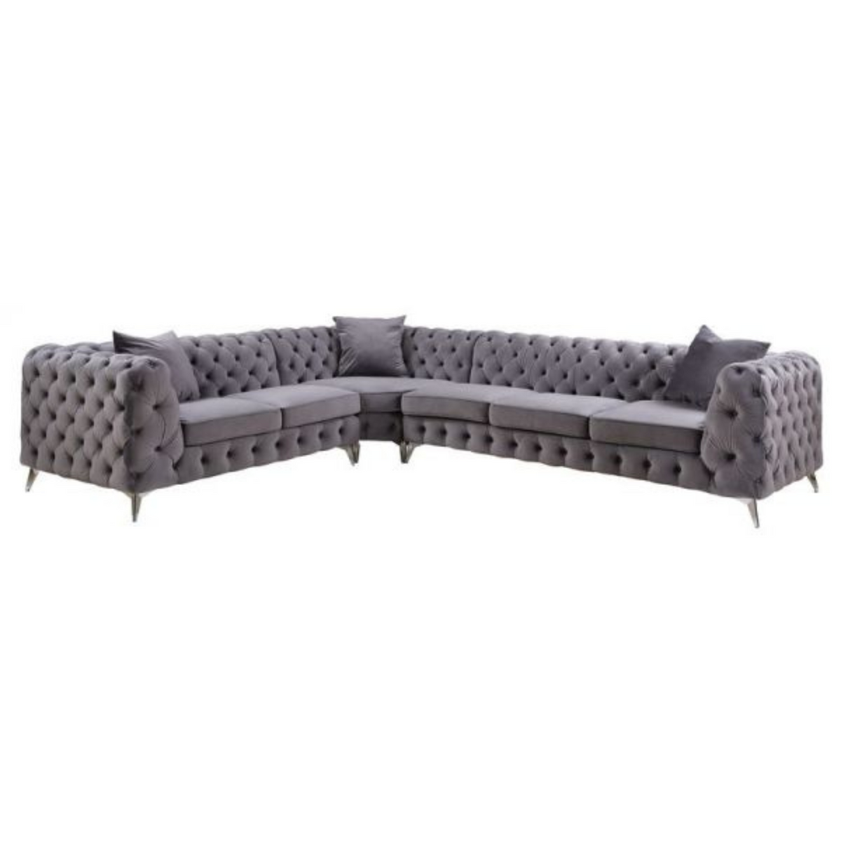 Phillip Gray Velvet Sectional 132"