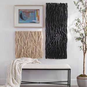 Gathered Teak Square Wood Wall Decor Bleached