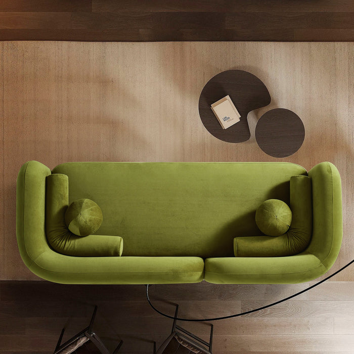 Donna Japandi Style Olive Green Velvet Sofa