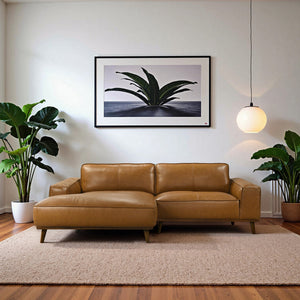Kerrville Tan Leather Left Sectional Sofa