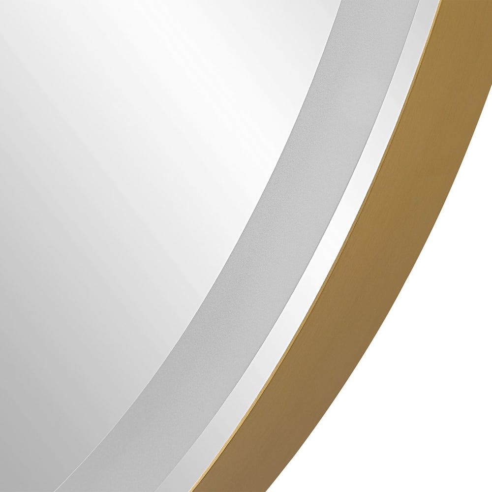 Crofton Lighted Round Mirror Brass