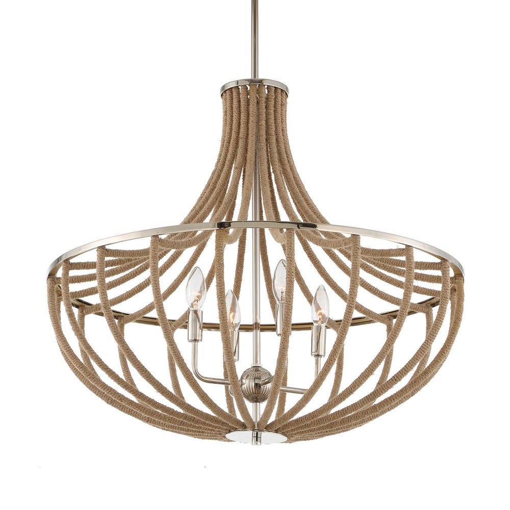 Uttermost Lovelock 4 Light Rope Empire Chandelier