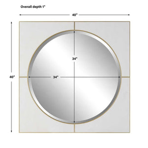 Cyprus Square Mirror White