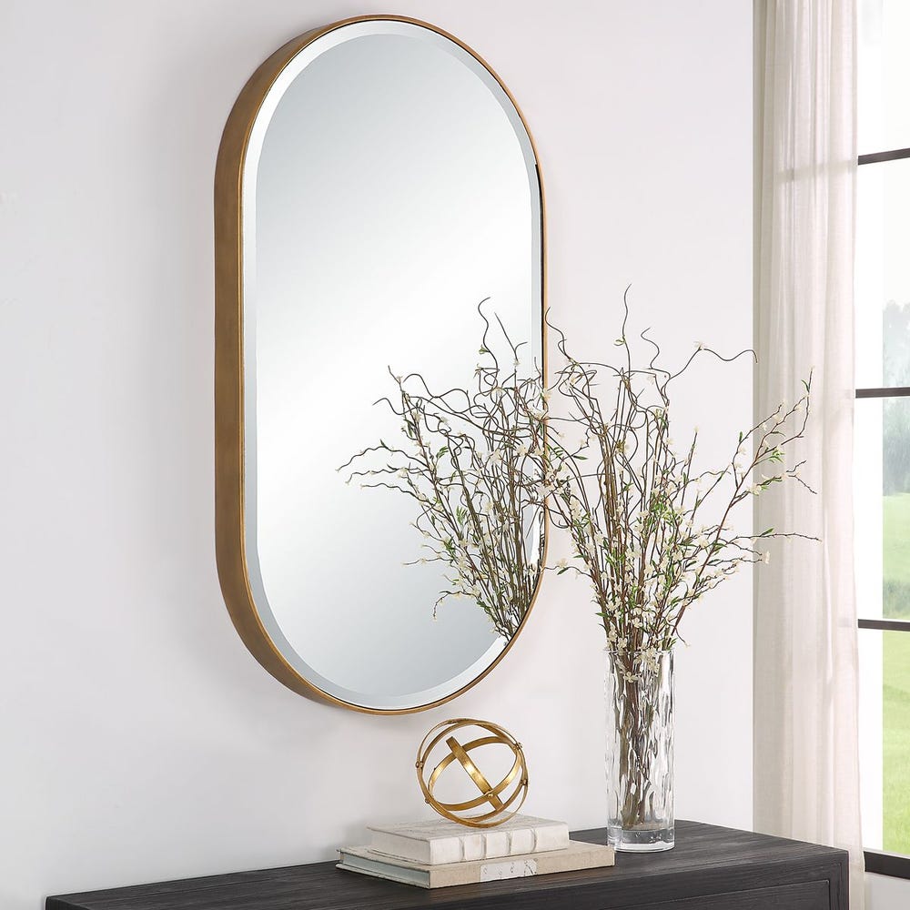Lago Oval Mirror Gold
