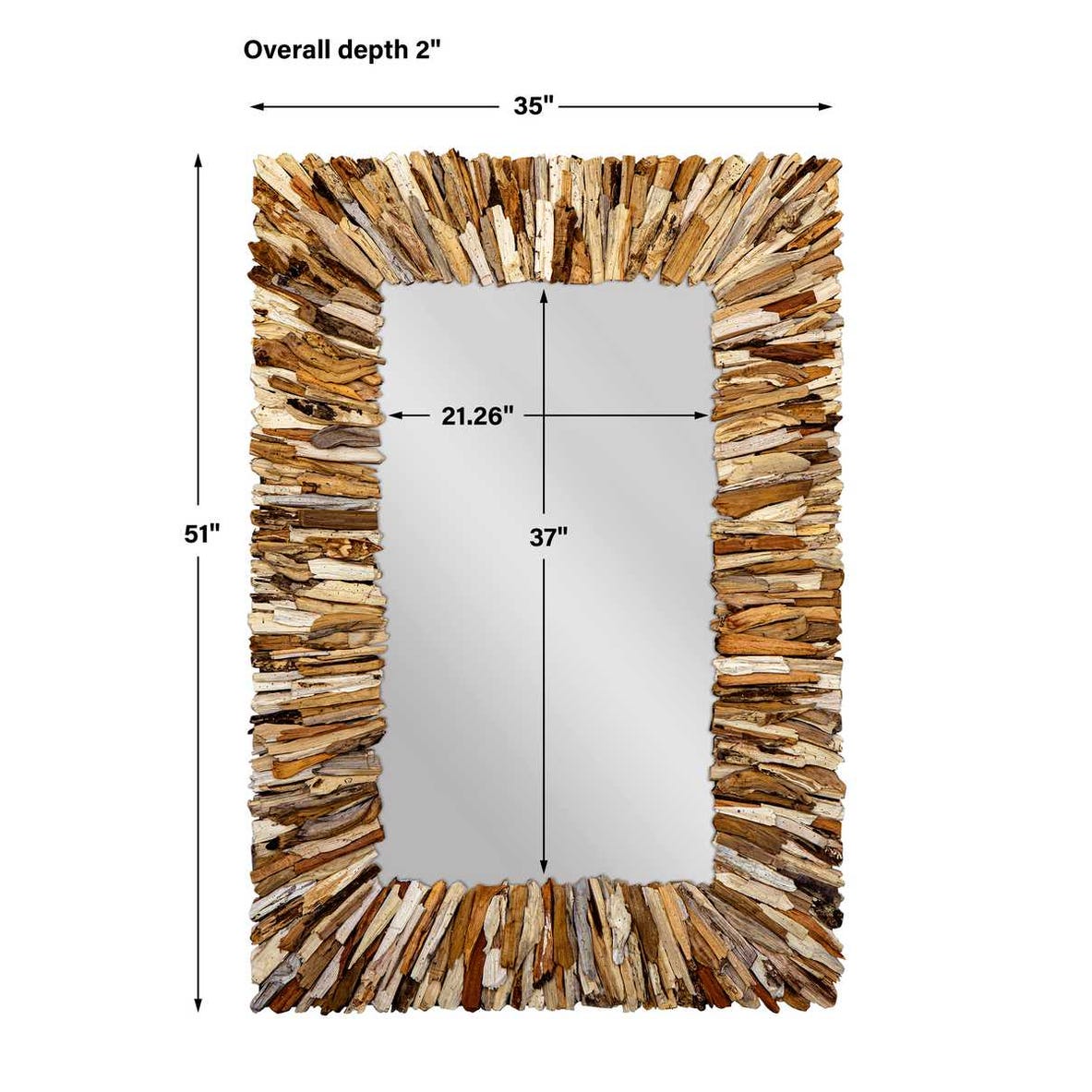 Teak Branch Mirror Natural